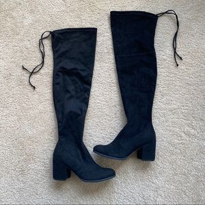 NWOT - Unisesa Knee - High black Faux Suede Boots